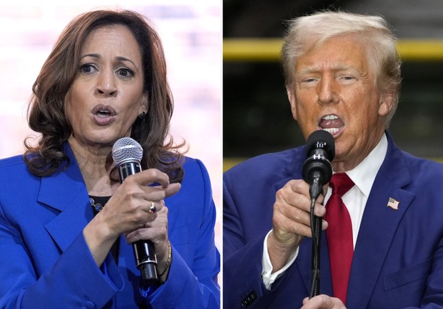 Phó Tổng thống Kamala Harris và cựu Tổng thống Donald Trump. (Ảnh: AP).