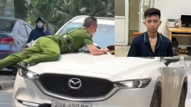 Tạm giữ hình sự tài xế xe Mazda hất cảnh sát lên nóc ca pô ảnh 1