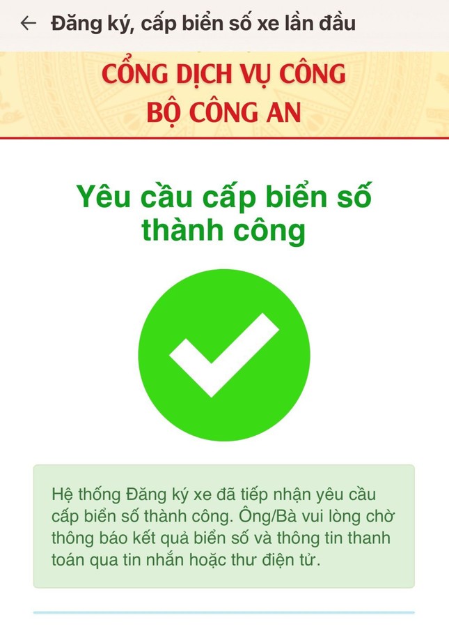 Đã có người bấm biển số thành công trong ngày đầu tiên thực hiện đăng ký xe trực tuyến ảnh 2