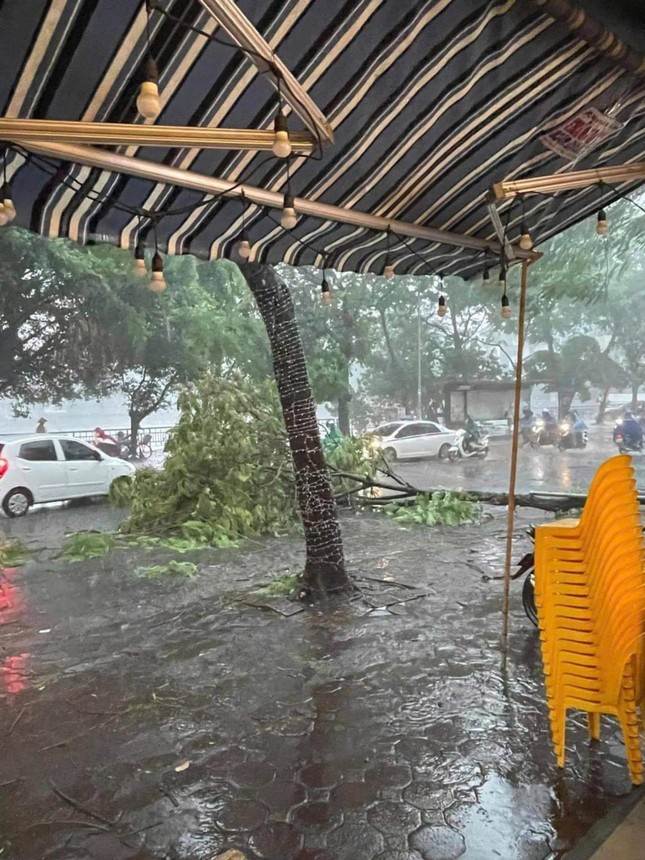 Siêu bão YAGI: Hà Nội mưa lốc, cây bật gốc đè ô tô, người dân tháo chạy về nhà ảnh 8