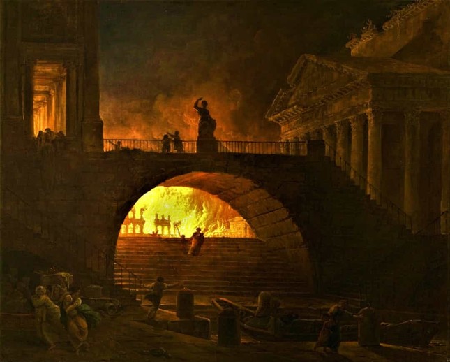 Đại hỏa hoạn thành Rome 64 SCN kéo dài 6 ngày đã khiến kinh đô của La Mã bị phá hủy bao nhiêu phần?
