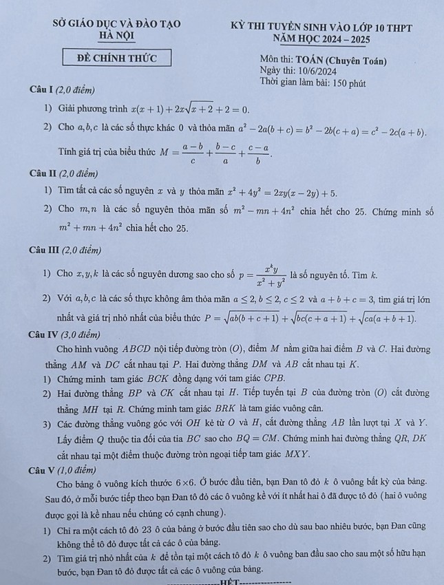 Thi chuyên lớp 10 ở Hà Nội: Không quá áp lực; Cập nhật đề thi Toán ảnh 12