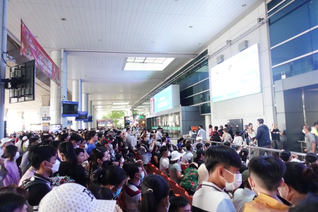 Việt kiều về quê đón Tết, sân bay Tân Sơn Nhất đông nghịt người ảnh 4