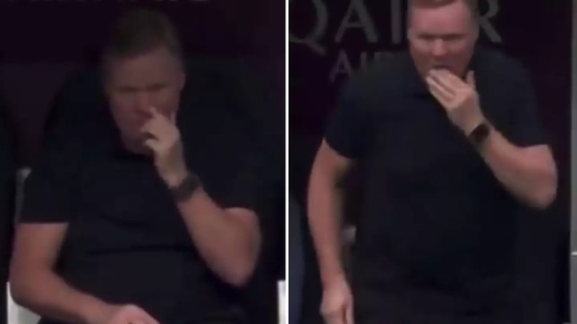 Coach Ronald Koeman caused an internet storm when he ate his own nose in photo 1