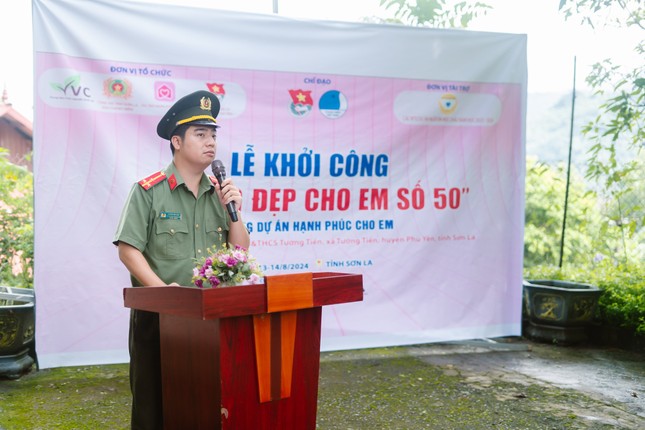 Tuổi trẻ công an Sơn La xây dựng trường học cho trẻ em vùng khó khăn ảnh 1