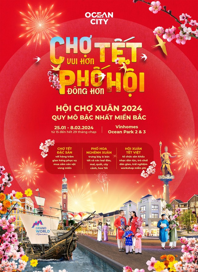 Vinhomes tổ chức hội chợ xuân 2024 quy mô bậc nhất Việt Nam tại Ocean City ảnh 1