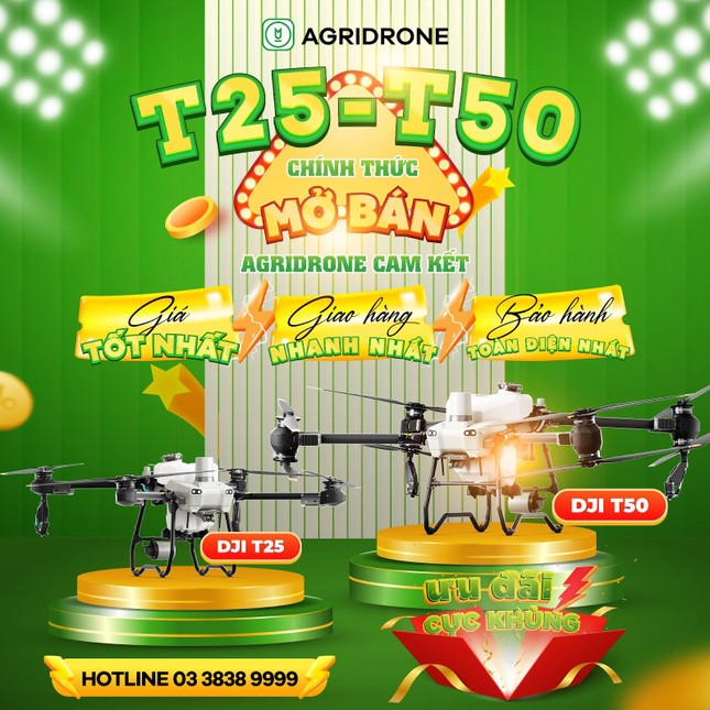 AgriDrone Việt Nam ra mắt thế hệ máy bay nông nghiệp mới DJI Agras T50 và DJI Agras T25 ảnh 5