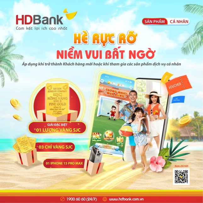 HDBank tặng một lượng vàng SJC cho khách hàng mỗi tháng ảnh 1