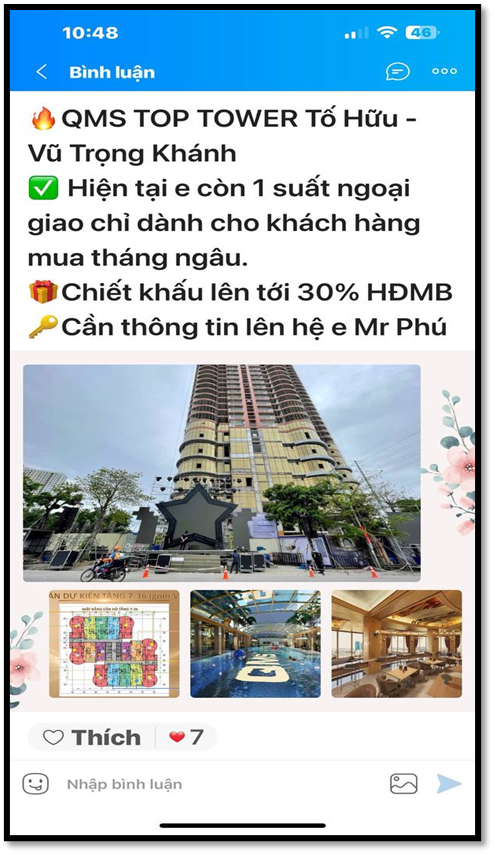 Cảnh giác trò lừa đảo khách hàng mua căn hộ QMS TOP TOWER ảnh 1