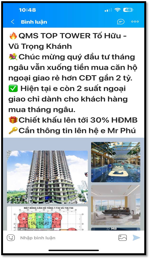 Cảnh giác trò lừa đảo khách hàng mua căn hộ QMS TOP TOWER ảnh 2