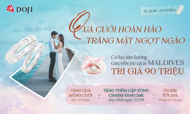 Cơ hội vi vu Maldives khi mua trang sức cưới DOJI ảnh 2