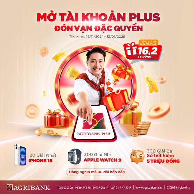 Cơ hội "rinh" iPhone 16 khi mở tài khoản Plus trên Agribank Plus ảnh 1