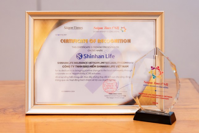 Shinhan Life Việt Nam đạt danh hiệu doanh nghiệp vì cộng đồng - Saigon Times CSR 2024 ảnh 2