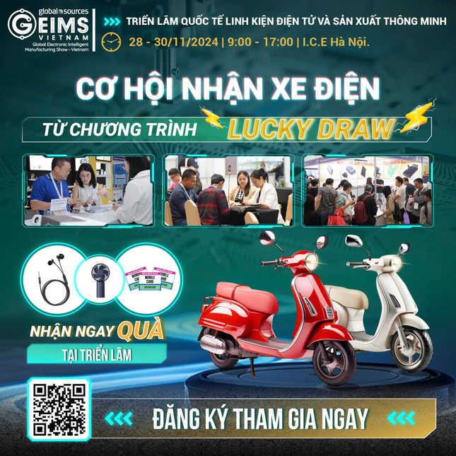 Cơ hội sở hữu xe điện thời thượng và hàng nghìn giải thưởng hấp dẫn khác tại Triển lãm GEIMS Việt Nam 2024 ảnh 1