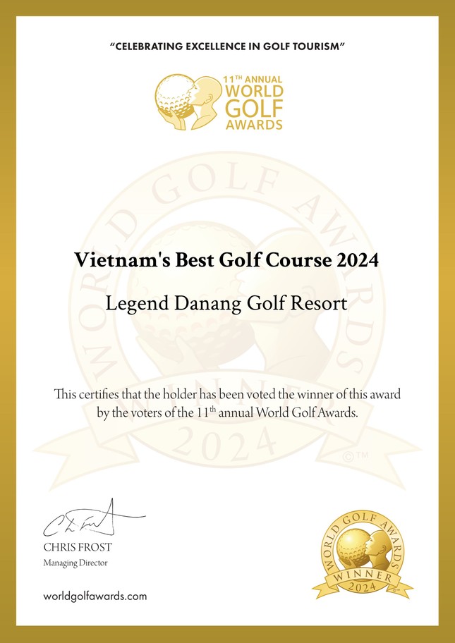 World Golf Awards vinh danh Legend Danang Golf Resort là Sân gôn Tốt nhất Việt Nam 2024 ảnh 1