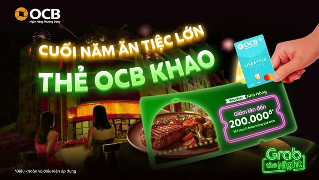 Thẻ OCB 'khao tiệc' cuối năm tại GrabFood và nhiều thương hiệu nhà hàng trên toàn quốc ảnh 1