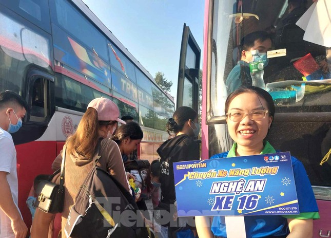 Thanh niên công nhân Bình Dương về quê đón Tết trên chuyến xe 0 đồng ảnh 9