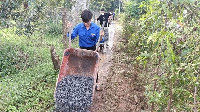 Chiến sĩ tình nguyện Bến Tre tu sửa hơn 30km đường nông thôn ảnh 4