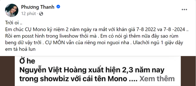 Nhắc tên MONO khiến dân mạng hoang mang, ca sĩ Phương Thanh vội phân trần ảnh 4