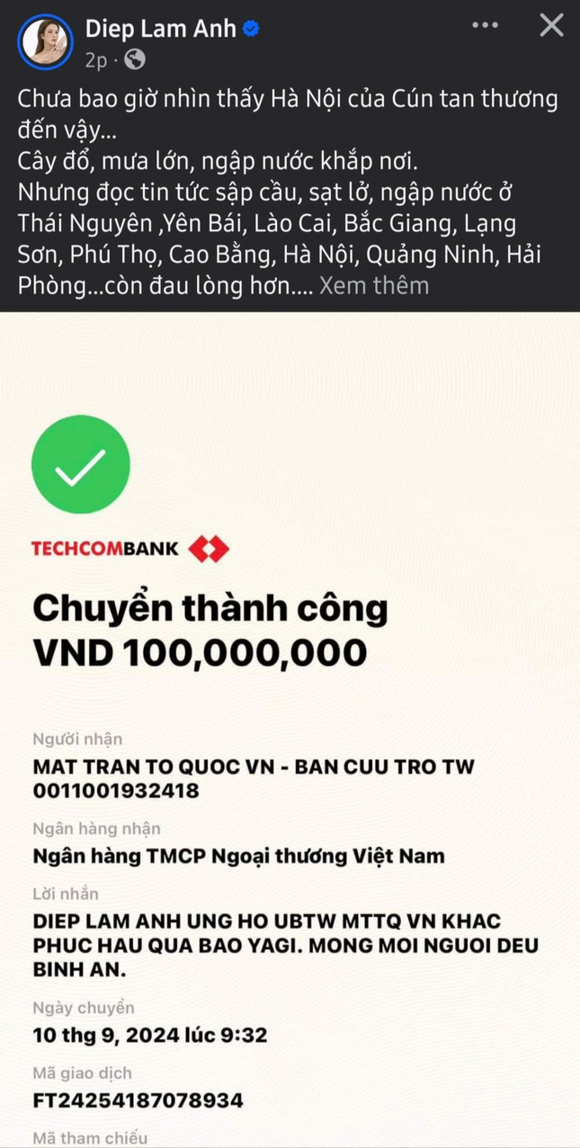 Các nghệ sĩ tích cực ủng hộ khắc phục hậu quả bão lũ cùng người dân miền Bắc ảnh 27