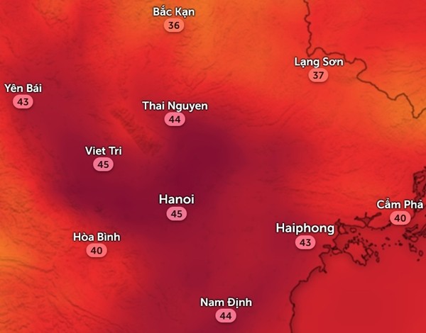 Miền Bắc sắp có ngày nóng đỉnh điểm, nhiệt độ ở Hà Nội sẽ vượt 45 độ C ảnh 1