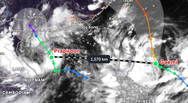 Bão số 2 (Prapiroon) diễn biến phức tạp, liệu có hợp nhất với bão Gaemi mạnh hơn? ảnh 3