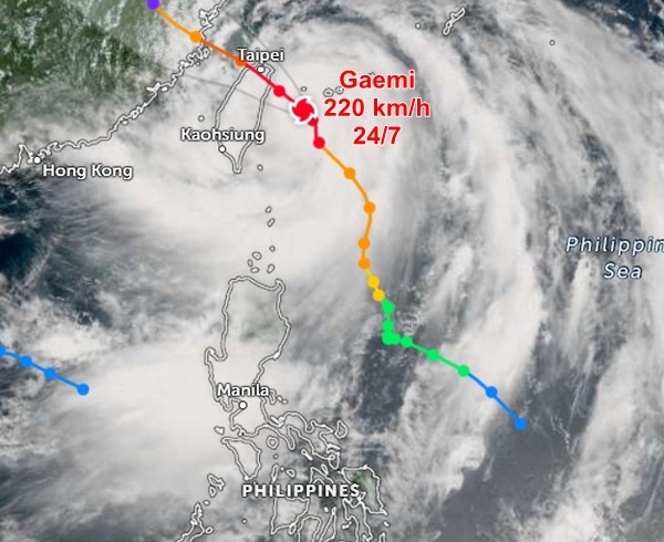Bão Gaemi mạnh lên sát cấp siêu bão, không đổ bộ vẫn gây ngập lụt ở ...