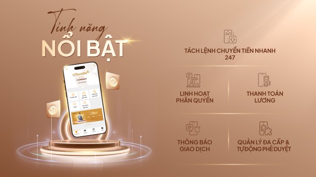 Nền tảng số LPBank Biz được đầu tư công nghệ hiện đại và tích hợp các tính năng nổi bật, cho phép doanh nghiệp đơn giản hóa quy trình quản lý tài chính, chủ động thao tác online, tiết kiệm thời gian, chi phí.