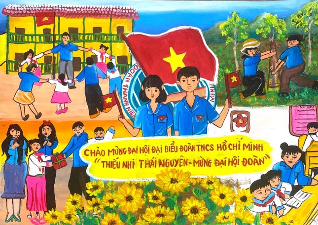 Ấn tượng tranh vẽ chào mừng Đại hội Đoàn XII ảnh 11