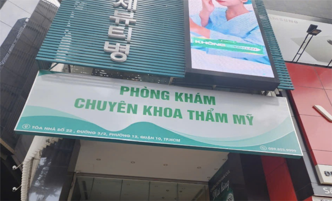 Thanh tra Sở Y tế TPHCM xác nhận tại địa chỉ số 22 Đường 3/2, Phường 12, Quận 10, một cơ sở 