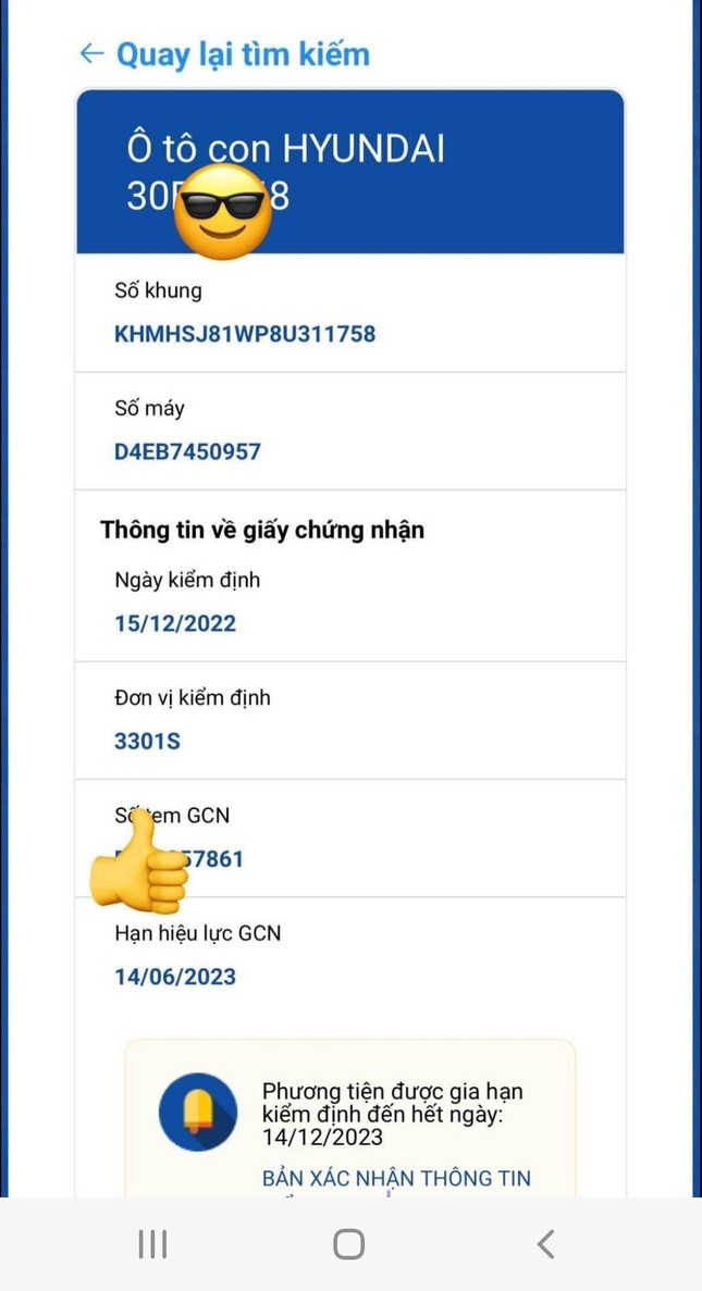 Cách tra cứu trực tuyến, xác nhận xe tự động giãn đăng kiểm ảnh 2
