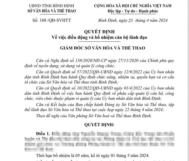 Bình Định: Chủ tịch tỉnh chưa 'gật đầu' nhưng sở đã ra quyết định bổ nhiệm- Ảnh 1.