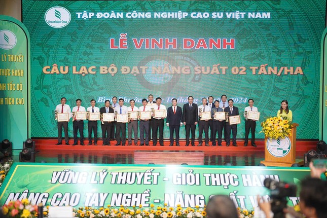 Tập đoàn Công nghiệp Cao su Việt Nam vinh danh công ty đạt năng suất trên 2 tấn/ha ảnh 3