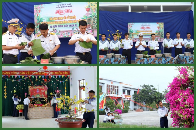 Chiến sĩ Hải quân, Cảnh sát biển thi gói bánh chưng chặt tay, lạt đều ảnh 2