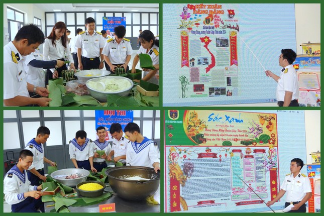 Chiến sĩ Hải quân, Cảnh sát biển thi gói bánh chưng chặt tay, lạt đều ảnh 3