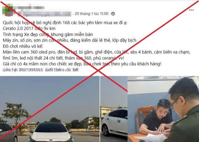 Đưa tin sai sự thật về Nghị định 168 lên Facebook để tăng doanh số bán ô tô ảnh 1