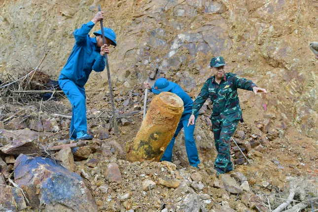 Phát hiện quả bom nửa tấn dưới lòng đất khi cải tạo vườn trồng cây ảnh 4