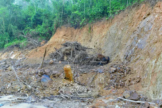 Phát hiện quả bom nửa tấn dưới lòng đất khi cải tạo vườn trồng cây ảnh 1