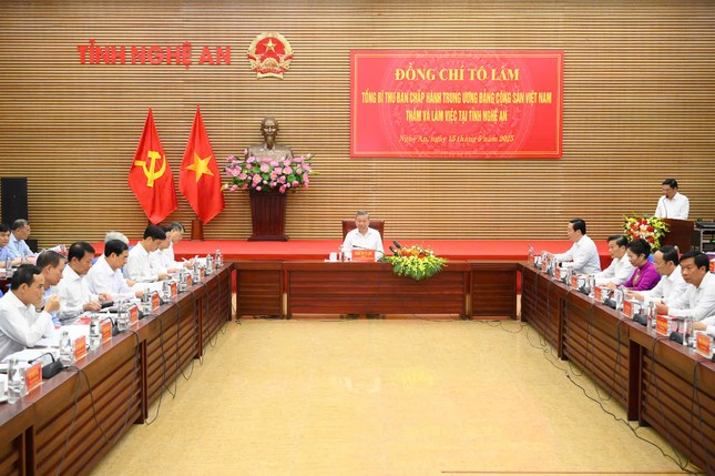 Tổng Bí thư Tô Lâm: &apos;Nghệ An phải trở thành mô hình phát triển hiện đại của miền Trung trong kỷ nguyên mới&apos; ảnh 1