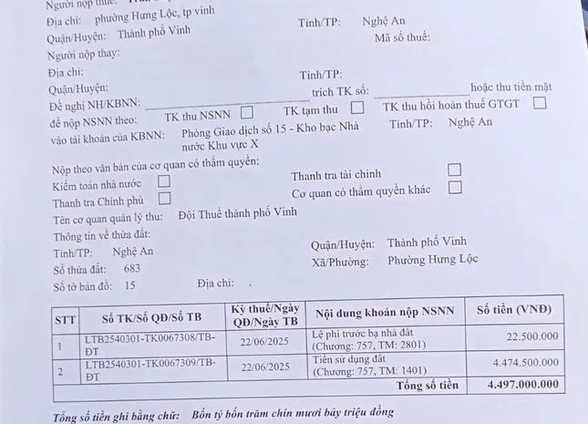 ‘Sốc’ khi phải đóng gần 4,5 tỷ đồng tiền thuế để chuyển 300m2 đất vườn sang đất ở ảnh 1