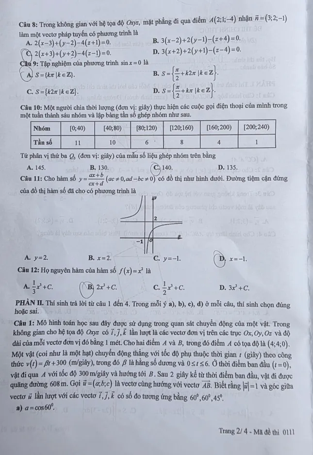 Đề Toán nhiều câu hỏi có tính thực tế, cập nhật giải đề ảnh 2