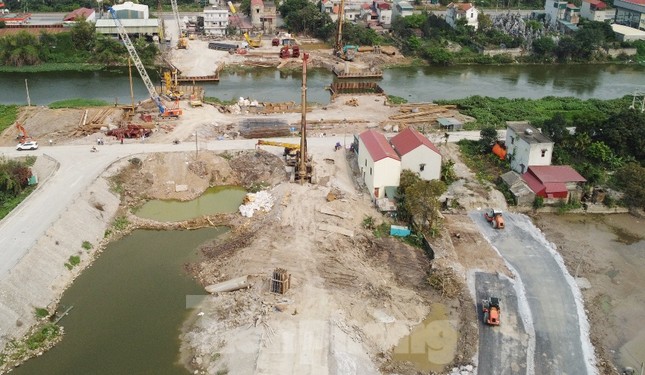 Cận cảnh cầu Vành đai 5 vùng Thủ đô vượt sông Nhuệ ảnh 6