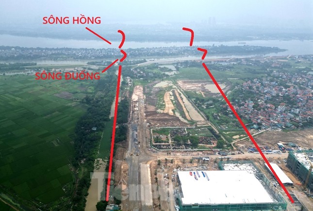 Cầu Tứ Liên hình thành đường dẫn để chuẩn bị vượt sông ảnh 4