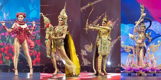 Khán giả giật mình trước trang phục dân tộc ngực trần khổng lồ ở Hoa hậu Hoàn vũ Thái Lan ảnh 8