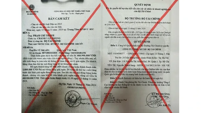 Lãnh đạo Bộ Tài chính bị giả mạo chữ ký, con dấu ảnh 1