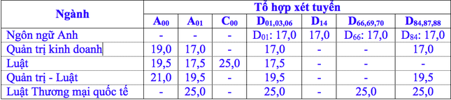 Trường ĐH Luật TP. HCM công bố điểm sàn 2020 ảnh 1