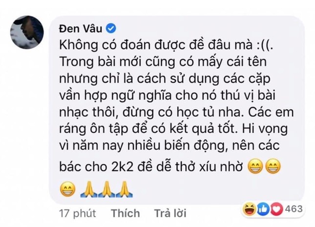Nhờ “tiên tri” đúng đề Văn, MV mới của Đen Vâu leo thẳng Top 1 Trending YouTube ảnh 3