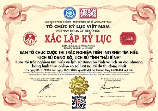 Tuổi trẻ Thái Bình xác lập kỷ lục Việt Nam ảnh 2