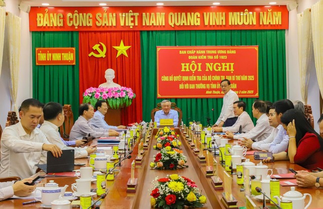 Công bố quyết định kiểm tra của Bộ Chính trị đối với Ban Thường vụ Tỉnh ủy Ninh Thuận ảnh 2