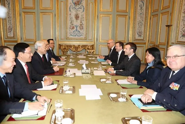Tổng Bí thư Nguyễn Phú Trọng hội đàm với Tổng thống Emmanuel Macron ảnh 2